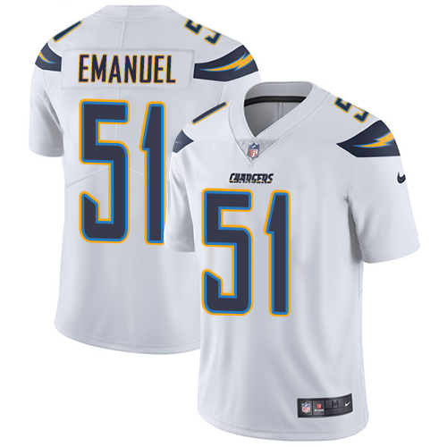 2019 men Los Angeles Chargers 51 Emanuel white Nike Vapor Untouchable Limited NFL Jersey